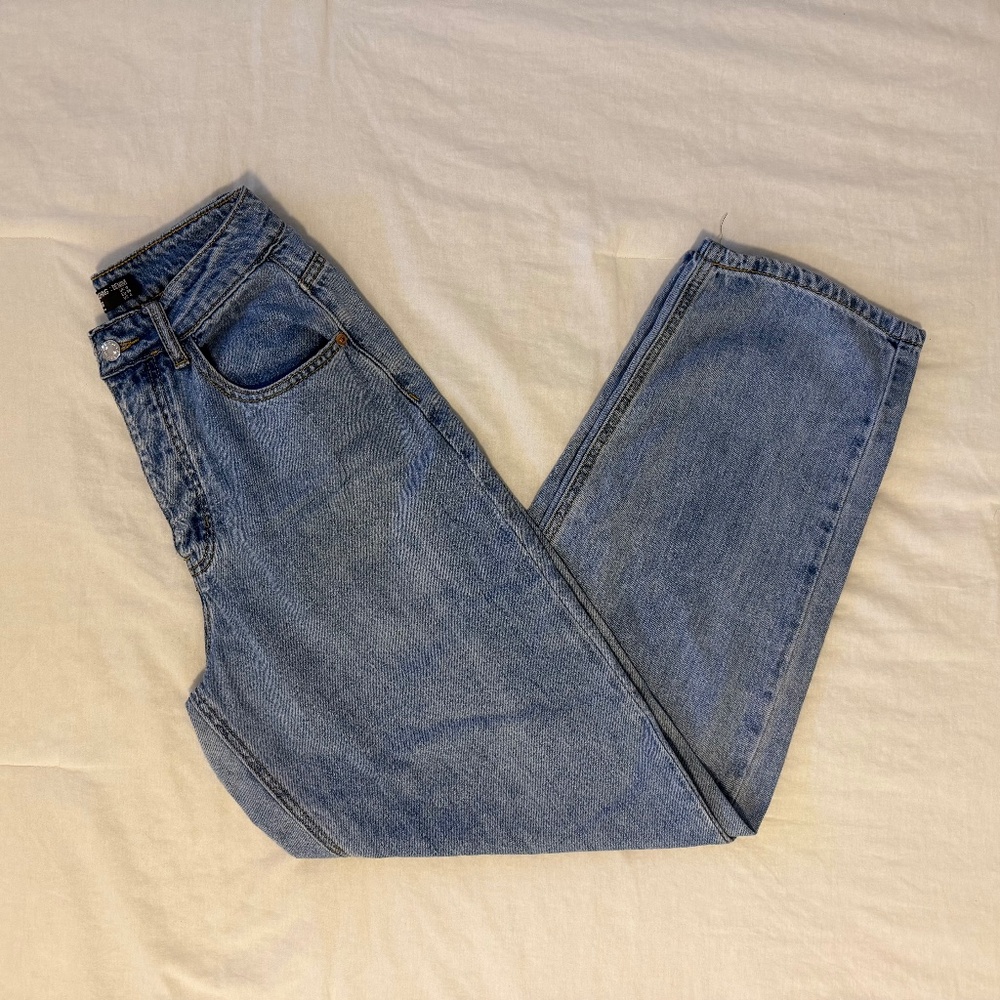 Women's Light Blue High Rise Boyfriend Jeans